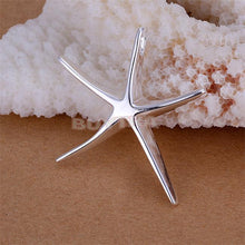 Sea Star Women Pendant Necklace Elegant Brief Silver Plated Starfish Women 18in Jewelry Gifts For Lady SM6