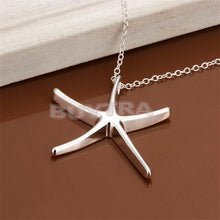 Sea Star Women Pendant Necklace Elegant Brief Silver Plated Starfish Women 18in Jewelry Gifts For Lady SM6