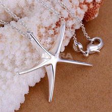 Sea Star Women Pendant Necklace Elegant Brief Silver Plated Starfish Women 18in Jewelry Gifts For Lady SM6