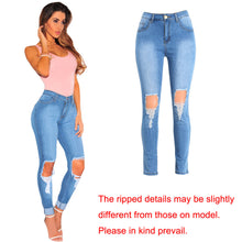 Sexy High Waist Ripped Jeans Woman Destroyed Frayed Hole Mom Jeans Zipper Fly Skinny Denim Pants Pencil Trousers Plus Size SM6
