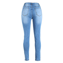 Sexy High Waist Ripped Jeans Woman Destroyed Frayed Hole Mom Jeans Zipper Fly Skinny Denim Pants Pencil Trousers Plus Size SM6