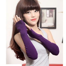 Sexy Lady Women Arm Long Half Fingerless Gloves Sleevelets Knitted Mittens Glove 13 Colors PY6 SM6