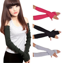 Sexy Lady Women Arm Long Half Fingerless Gloves Sleevelets Knitted Mittens Glove 13 Colors PY6 SM6