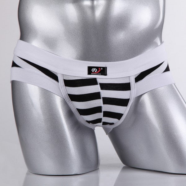 Sexy Mens Cotton Underwear Briefs Striped Shorts Fashion Men's Underpants S-XLSM6