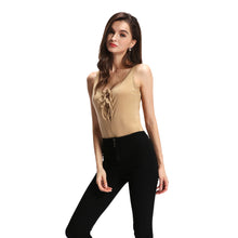 Sexy Playsuit Lace Up Bodysuit Women V Neck Sleeveless Rompers Womens Jumpsuit Short Overalls Bodycon Jumpsuit SM6