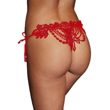 Sexy Transparent Panties Women Crochet Lace Lingerie G String Low Waist Self-Tie Strap Beaded Thong Underwear BlackWhite Bragas SM6