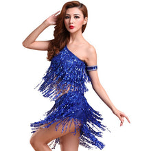 Sexy Women Backless Sequins Tassels Cocktail Clubwear Latin Jazz Ballet Dance Dress Top Skirt Suit6 SM6