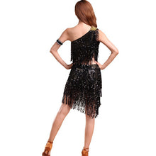 Sexy Women Backless Sequins Tassels Cocktail Clubwear Latin Jazz Ballet Dance Dress Top Skirt Suit6 SM6