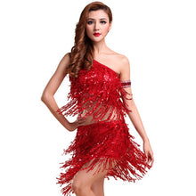 Sexy Women Backless Sequins Tassels Cocktail Clubwear Latin Jazz Ballet Dance Dress Top Skirt Suit6 SM6