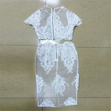 Sexy Women Bandage Bodycon Lace Sheer Party Midi Dress Clubwear Dresses SM6