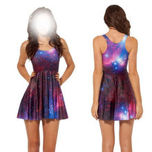 Sexy Women Galaxy Dress Adventure Time Sleeveless Club Mini Dresses Skater S-2XL Party WearSM6