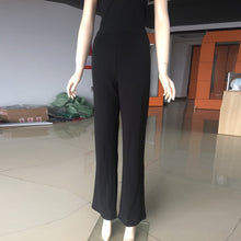 Sexy Women Halter Bodycon Elegant Playsuit Sleeveless Patchwork Black Jumpsuit Romper Trousers Clubwear SM6