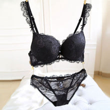 Sexy Women Lace Push Up Deep V Bra and Panty Set Underwire Bras Underwear Lingerie Outfits SM6