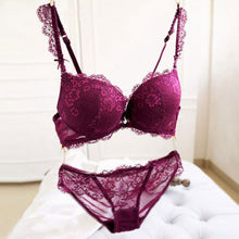 Sexy Women Lace Push Up Deep V Bra and Panty Set Underwire Bras Underwear Lingerie Outfits SM6