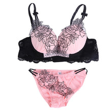 Sexy Women Push Up Bra and Panty Sets Underwear Embroidery Lace Underwire Lingerie 2 Colors SM6