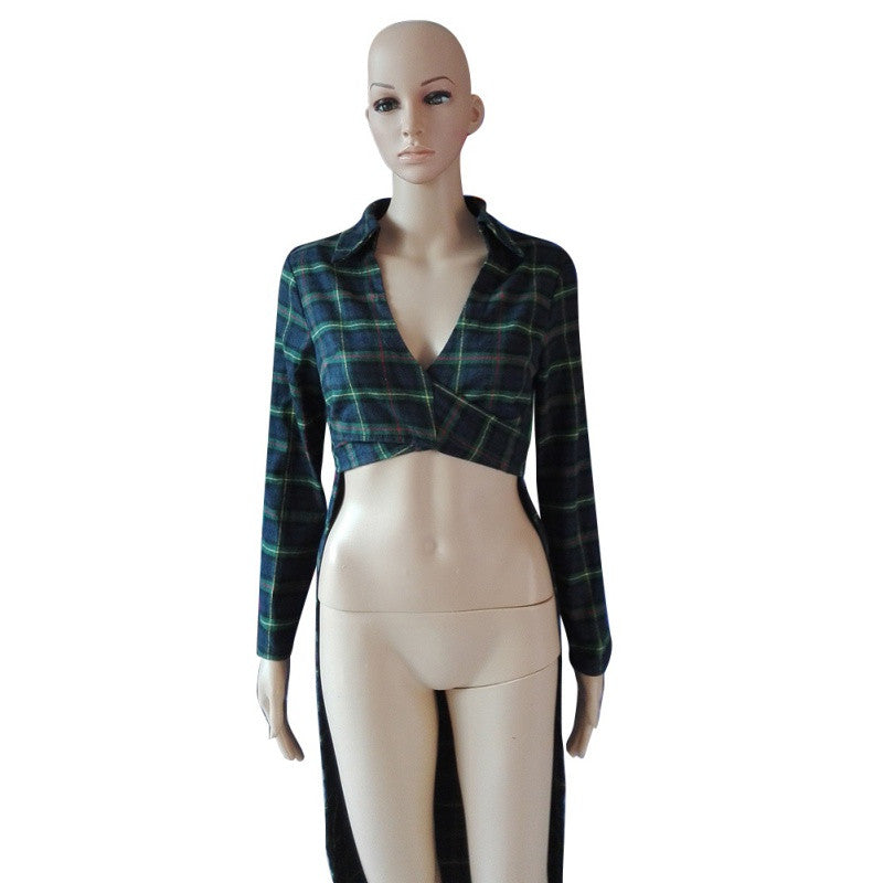 Sexy Women Slim V Neck Cocktail Dovetail Blouse Tops Shirtdress Long Sleeve PL1 SM6