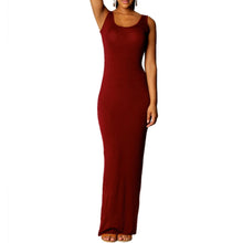 Sexy Women Sleeveless Bodycon Dress Scoop Neck Bandage Party Long Maxi DressesSM6