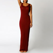 Sexy Women Sleeveless Bodycon Dress Scoop Neck Bandage Party Long Maxi DressesSM6