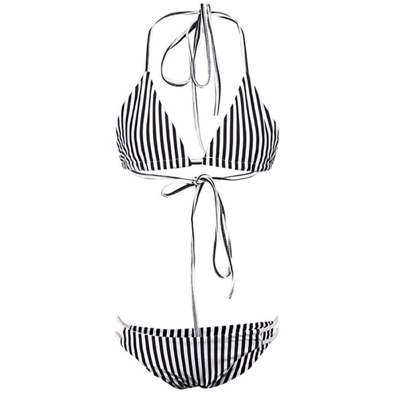 Sexy Women Tankinis Set Retro High Waist Push Up Padded Bandeau Swimsuit Swimwear LE4 SM6