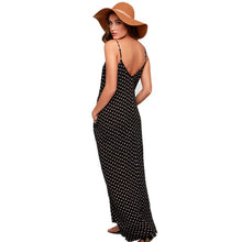 Sexy Women V Neck Polka Dot Beach Long Dress Loose Party Club Maxi Dresses Vestidos SM6