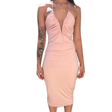 Sexy Women's Deep V-Neck Bodycon Dress Party Back Cross Bandage Dresses SM6