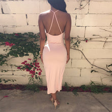 Sexy Women's Deep V-Neck Bodycon Dress Party Back Cross Bandage Dresses SM6