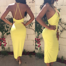 Sexy Women's Deep V-Neck Bodycon Dress Party Back Cross Bandage Dresses SM6