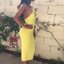 Sexy Women's Deep V-Neck Bodycon Dress Party Back Cross Bandage Dresses SM6