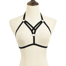 Sexy Women's Gothic Chest Strappy Cage Bra Elastic Strap Bikini Erotic Cupless Bralette Bondage Lingerie Harness Black Crop Top SM6