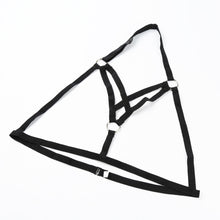 Sexy Women's Gothic Chest Strappy Cage Bra Elastic Strap Bikini Erotic Cupless Bralette Bondage Lingerie Harness Black Crop Top SM6