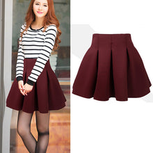 Sexy Womens High Waist Skater Mini Skirt Plain Flared Pleated A-Line Short S-XL Whole SM6