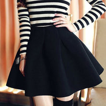 Sexy Womens High Waist Skater Mini Skirt Plain Flared Pleated A-Line Short S-XL Whole SM6