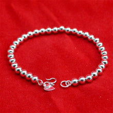 Silver Plated Chain Bracelet Bead Silver Bracelet For Women love Pendant Bracelets Vintage SM6