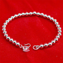 Silver Plated Chain Bracelet Bead Silver Bracelet For Women love Pendant Bracelets Vintage SM6