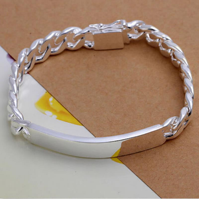 Silver Plated Gift Jewelry Bracelet 10cm Trendy Men Male Bangle Bracelet SM6