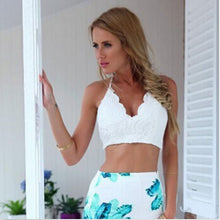 Solid Lace Sleeveless V-Neck Knitted Women T-Shirt Sexy Casual Short Crop Top Back Open Women Clothing Black White Color SM6