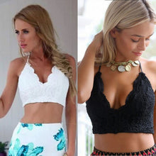 Solid Lace Sleeveless V-Neck Knitted Women T-Shirt Sexy Casual Short Crop Top Back Open Women Clothing Black White Color SM6