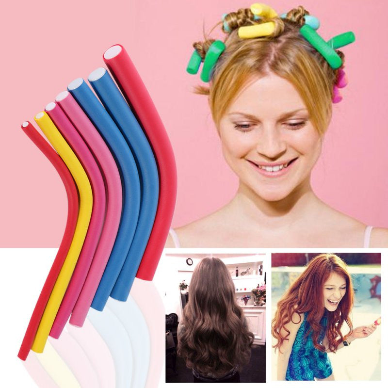 Special10pcs Hair Curling Flexi Rods Magic Air Hair Roller Curler Hair Roller Sticker SM6
