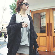6 Colors Coarse Wool Cardigans Women  Full Batwing Sleeve Sweaters Casual Women Clothing SM6
