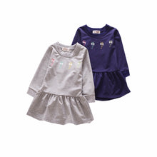 Kids Girls Dresses Long Sleeve Toddler Children Baby Girl O-neck Ruffles Princess Dress Clothes SM6