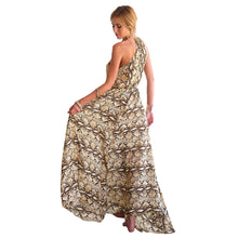 Chiffon Dress Snake Print High Split Spagetti Straps Maxi Long Dresses Sexy Sleeveless Beach Dress Vestidos SM6