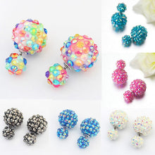 Star Jewerly 6 Colors Korea Pop Flower Crystal est Double Side Ball Earrings Big Pearl Earrings Free Ship SM6