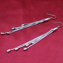 Sterling Silver Drops Long Tassels Hook Dangle Earrings Women Silver Plated Drops Dangle Earrings SM6