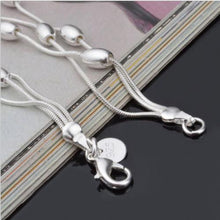 Sterling Silver Hollow Three-wire Light Bead Bracelet   Bangle  Jewelry SM6