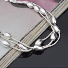 Sterling Silver Hollow Three-wire Light Bead Bracelet   Bangle  Jewelry SM6