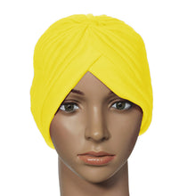 Stretchy Turban Head Wrap Hats Band Sleep Hat Chemo Bandana Hijab Pleated Indian Cap SM6