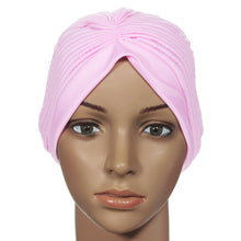 Stretchy Turban Head Wrap Hats Band Sleep Hat Chemo Bandana Hijab Pleated Indian Cap SM6