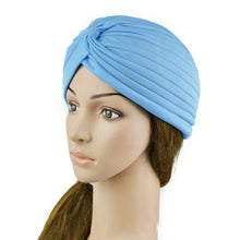 Stretchy Turban Head Wrap Hats Band Sleep Hat Chemo Bandana Hijab Pleated Indian Cap SM6