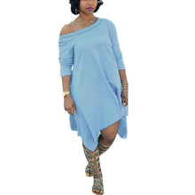 Boho Dress Sexy Women Oblique Irregular Loose dress Beach Dresses L4 SM6