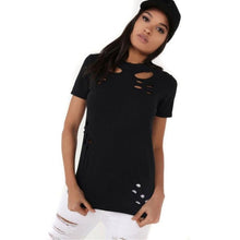 Camisetas Mujer  Tops Women White T Shirt Women Short Sleeve O Neck Hole Harajuku Solid Casual Tee Shirt Femme #23 SM6